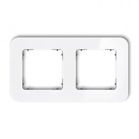 Ramki-podwojne - ramka podwójna zaokrąglona biała z efektem szkła z grafitowym spodem icon 0-28-irsz-2 karlik 