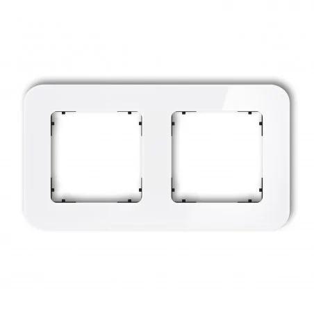 Ramki-podwojne - ramka podwójna zaokrąglona biała z efektem szkła z czarnym spodem icon 0-12-irsz-2 karlik 