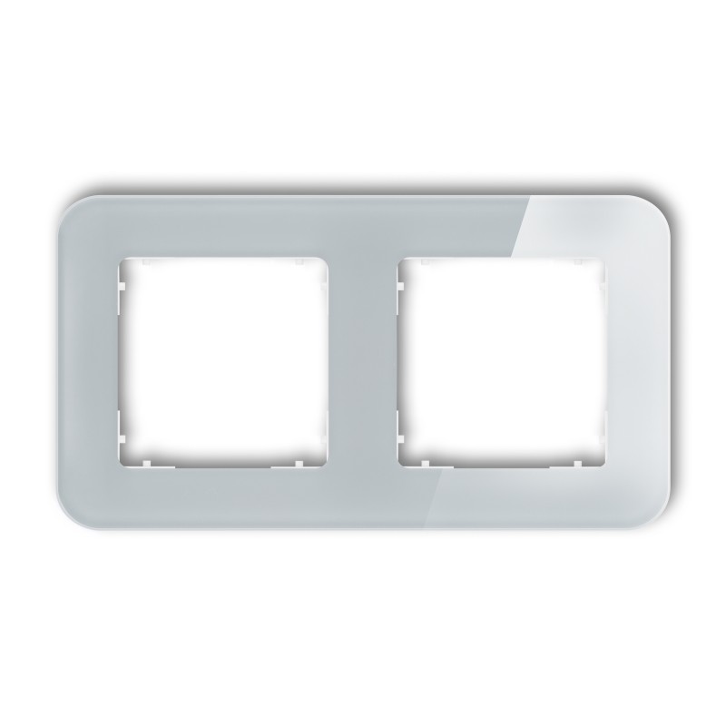 Ramki-podwojne - ramka podwójna zaokrąglona szara z efektem szkła z białym spodem icon 15-0-irsz-2 karlik firmy Karlik 