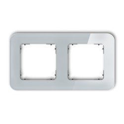 Ramki-podwojne - ramka podwójna zaokrąglona szara/spód grafitowy mat z efektem szkła icon 15-28-irsz-2 karlik