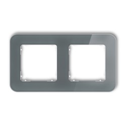 Ramki-podwojne - ramka podwójna zaokrąglona grafitowa z białym spodem z efektem szkła icon 28-0-irsz-2 karlik