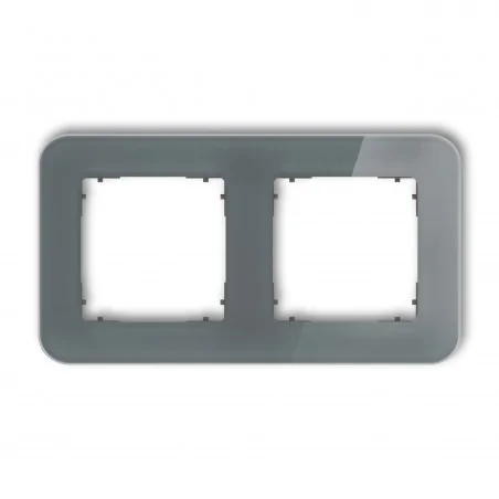 Ramki-podwojne - ramka podwójna zaokrąglona grafitowa z efektem szkła icon 28-28-irsz-2 karlik 