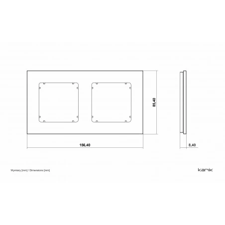 Ramki-podwojne - ramka podwójna z efektem szkła kwadratowa szara z czarnym spodem icon 15-12-irsk-2 karlik 
