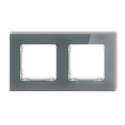 Ramki-podwojne - ramka podwójna z efektem szkła kwadratowa grafitowa z białym spodem icon 28-0-irsk-2 karlik