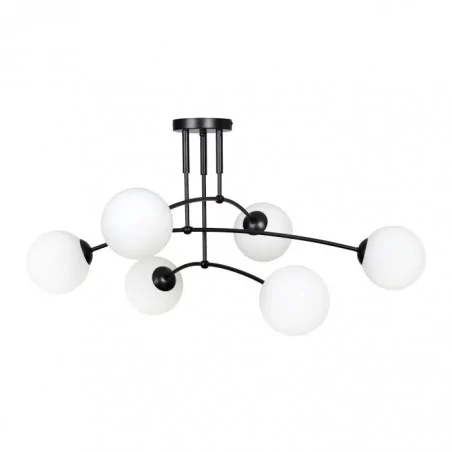 Lampy-sufitowe - sześciopunktowe oświetlenie czarno-białe e14 6x40w monza ad-ld-6323b-we14sm orno 