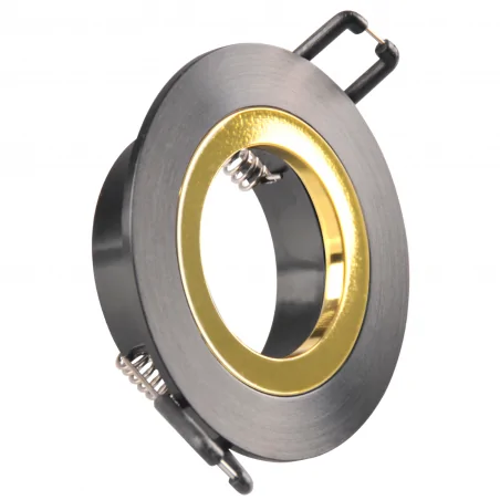 Oprawy-sufitowe-stale - 323323 febe oprawa sufitowa okrągła czarno-złota gu10 polux 