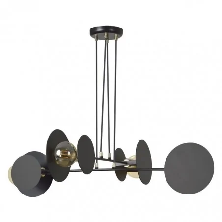 Lampy-sufitowe - nietuzinkowa lampa wisząca czarna e27 4x60w wazo ad-ld-6325be27 orno 