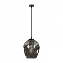 Lampy-sufitowe - grafitowo - czarna lampa wisząca szklana e27 60w iris ad-ld-6326b-gre27sp orno