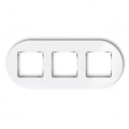 Ramki-potrojne - ramka potrójna okrągła z efektem szkła biała z grafitowym spodem icon 0-28-irso-3 karlik 