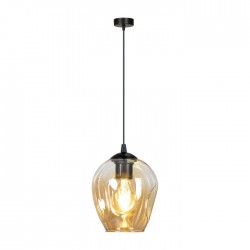 Lampy-sufitowe - złota lampa wisząca szklana e27 60w iris ad-ld-6326b-ce27sp orno