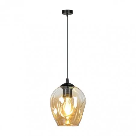 Lampy-sufitowe - złota lampa wisząca szklana e27 60w iris ad-ld-6326b-ce27sp orno 