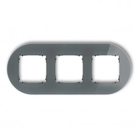 Ramki-potrojne - ramka z efektem szkła potrójna okrągła grafitowa z czarnym spodem icon 28-12-irso-3 karlik 