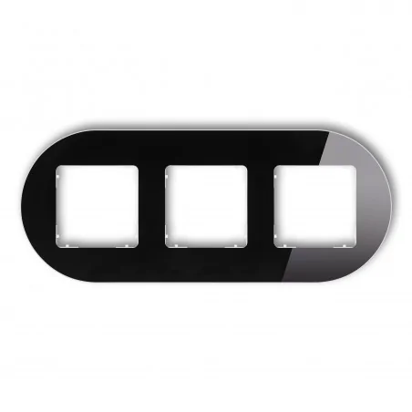 Ramki-potrojne - ramka z efektem szkła czarna z białym spodem okrągła icon 12-0-irso-3 karlik 