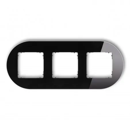 Ramki-potrojne - czarna ramka potrójna z efektem szkła okrągła z grafitowym spodem icon 12-28-irso-3 karlik 