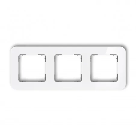 Ramki-potrojne - ramka potrójna zaokrąglona z efektem szkła biała z grafitowym spodem icon 0-28-irsz-3 karlik 