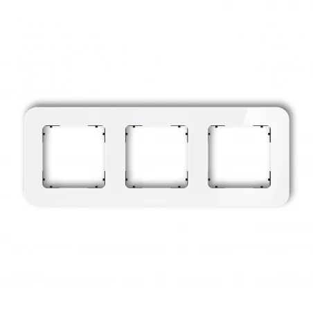 Ramki-potrojne - ramka potrójna zaokrąglona z efektem szkła biała z czarnym spodem icon 0-12-irsz-3 karlik 