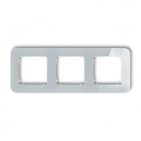 Ramki-potrojne - ramka potrójna z efektem szkła szara zaokrąglona z białym spodem icon 15-0-irsz-3 karlik 