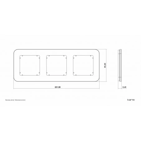 Ramki-potrojne - ramka potrójna zaokrąglona z efektem szkła grafitowa icon 28-28-irsz-3 karlik 