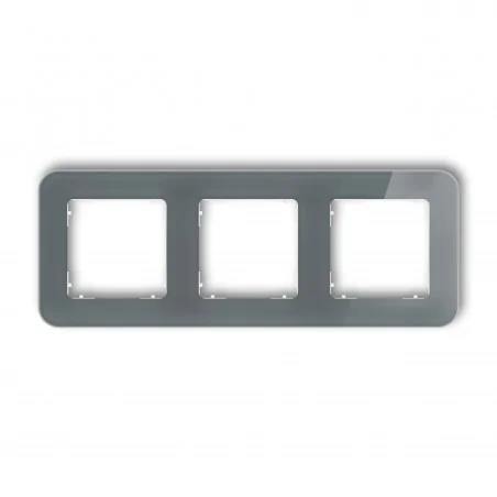 Ramki-potrojne - ramka potrójna z efektem szkła grafitowa zaokrąglona z białym spodem icon 28-0-irsz-3 karlik 