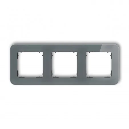 Ramki-potrojne - ramka potrójna zaokrąglona z efektem szkła grafitowa z czarnym spodem icon 28-12-irsz-3 karlik 