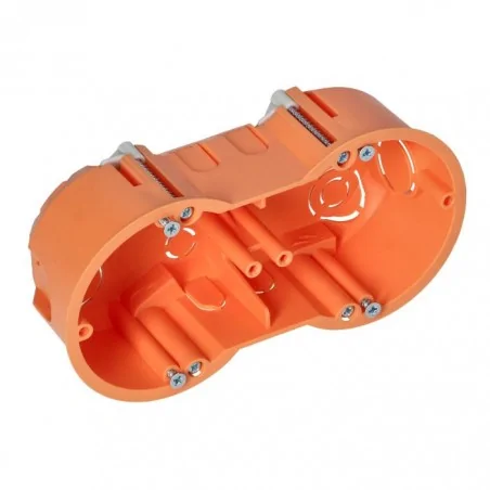 Puszki-podtynkowe - or-jb-13813/2 puszka podtynkowa podwójna pomarańczowa płytka fi 60 mm do ścian karton gips orno 