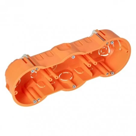 Puszki-podtynkowe - or-jb-13813/3 puszka podtynkowa potrójna pomarańczowa płytka fi 60 mm do ścian karton gips orno 