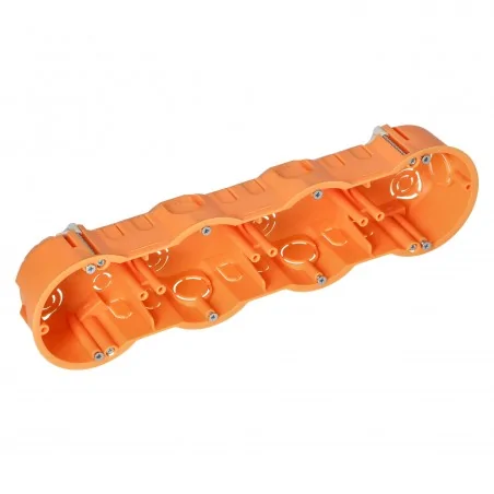 Puszki-podtynkowe - or-jb-13813/4 puszka podtynkowa poczwórna pomarańczowa płytka fi 60 mm do ścian karton gips orno 