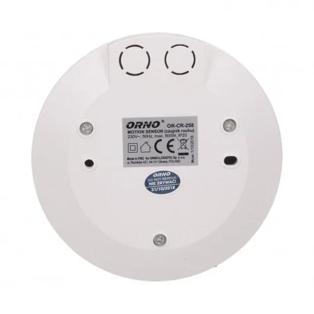 Elektroniczne-czujniki-ruchu - ultra płaski biały czujnik ruchu mini pir ip20 800w or-cr-258 orno 