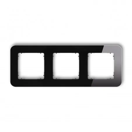 Ramki-potrojne - ramka potrójna z efektem szkła czarna zaokrąglona z grafitowym spodem icon 12-28-irsz-3 karlik 