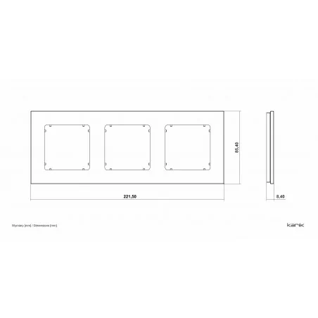 Ramki-potrojne - kwadratowa ramka potrójna z efektem szkła biała z czarnym spodem icon 0-12-irsk-3 karlik 