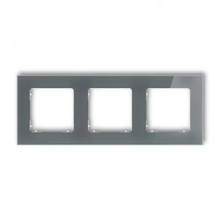 Ramki-potrojne - grafitowa ramka potrójna kwadratowa z efektem szkła z białym spodem icon 28-0-irsk-3 karlik 