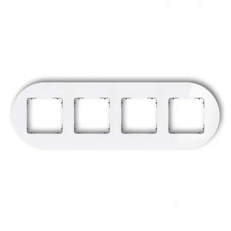 Ramki-poczworne - ramka poczwórna okrągła z efektem szkła biała z grafitowym spodem icon 0-28-irso-4 karlik 