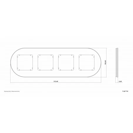 Ramki-poczworne - ramka poczworna okrągła z efektem szkła biała z czarnym spodem icon 0-12-irso-4 karlik 