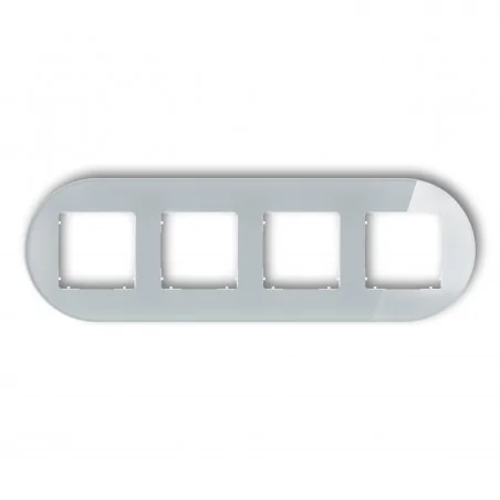 Ramki-poczworne - ramka poczwórna okrągła z efektem szkła szara z białym spodem icon 15-0-irso-4 karlik 