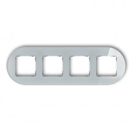 Ramki-poczworne - ramka poczwórna okrągła z efektem szkła szara z grafitowym spodem icon 15-28-irso-4 karlik 