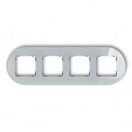 Ramki-poczworne - ramka poczwórna okrągła z efektem szkła szara z czarnym spodem icon 15-12-irso-4 karlik 