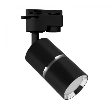 Oswietlenie-szynowe - oprawa do zamontowania na szynoprzewodzie czarna z chromową wstawką gu10 dior tra 04256 ideus 