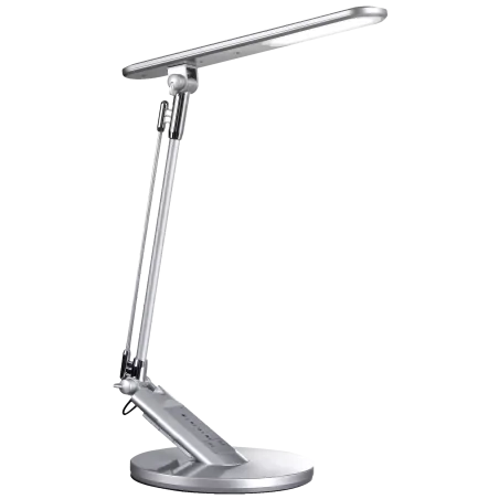 Lampki-biurkowe - srebrna lampa biurkowa led optimum 7w 3000k-6000k 324986 polux 