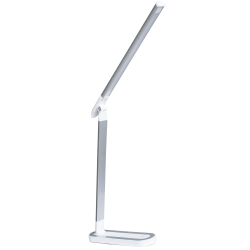 Lampki-biurkowe - biało-srebrna lampa biurkowa led madera 7w 4000k 324955 polux