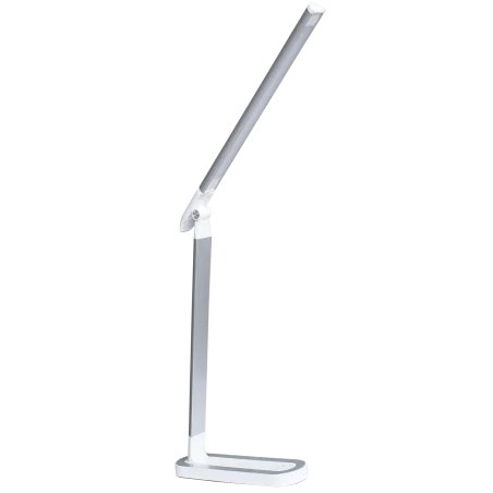 Lampki-biurkowe - biało-srebrna lampa biurkowa led madera 7w 4000k 324955 polux 