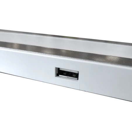 Lampki-biurkowe - biało-srebrna lampa biurkowa led madera 7w 4000k 324955 polux 