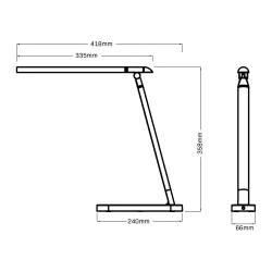 Lampki-biurkowe - biało-srebrna lampa biurkowa led madera 7w 4000k 324955 polux 