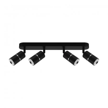Kinkiety-do-salonu - listwa oświetleniowa spot poczwórny czarny z chromowanymi wstawkami gu10 4x35w dior 04266 ideus 