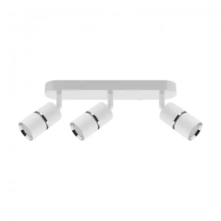 Kinkiety-do-salonu - oprawa ścienno-sufitowa potrójna biała z chromowanymi wstawkami gu10 3x35w dior 04263 ideus 