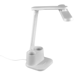 Lampki-biurkowe - biała lampka biurkowa led bari 6w 4000k 325013 polux 