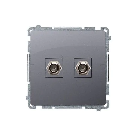 Gniazda-antenowe - gniazdo antenowe typu „f” podwójne srebrny mat  bmaf2.01/43 simon basic kontakt-simon 