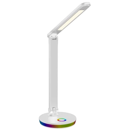 Lampki-biurkowe - biała lampka biurkowa led neptun 7w 4000k+rgb 325037 polux 