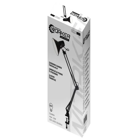 Lampki-biurkowe - czarna lampka biurkowa worker e27 325150 polux 