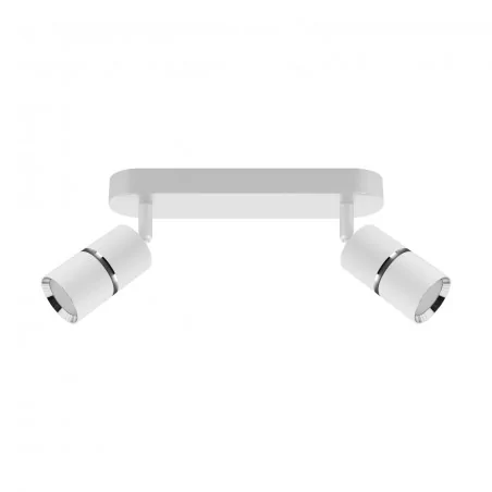 Kinkiety-do-salonu - podwójna oprawa ścienno-sufitowa biała z chromowanymi wstawkami 2xgu10 dior 04261 ideus 