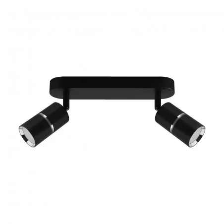 Kinkiety-do-salonu - podwójny spot oświetleniowy czarny z chromowanymi wstawkami 2xgu10 dior spt 04262 ideus 